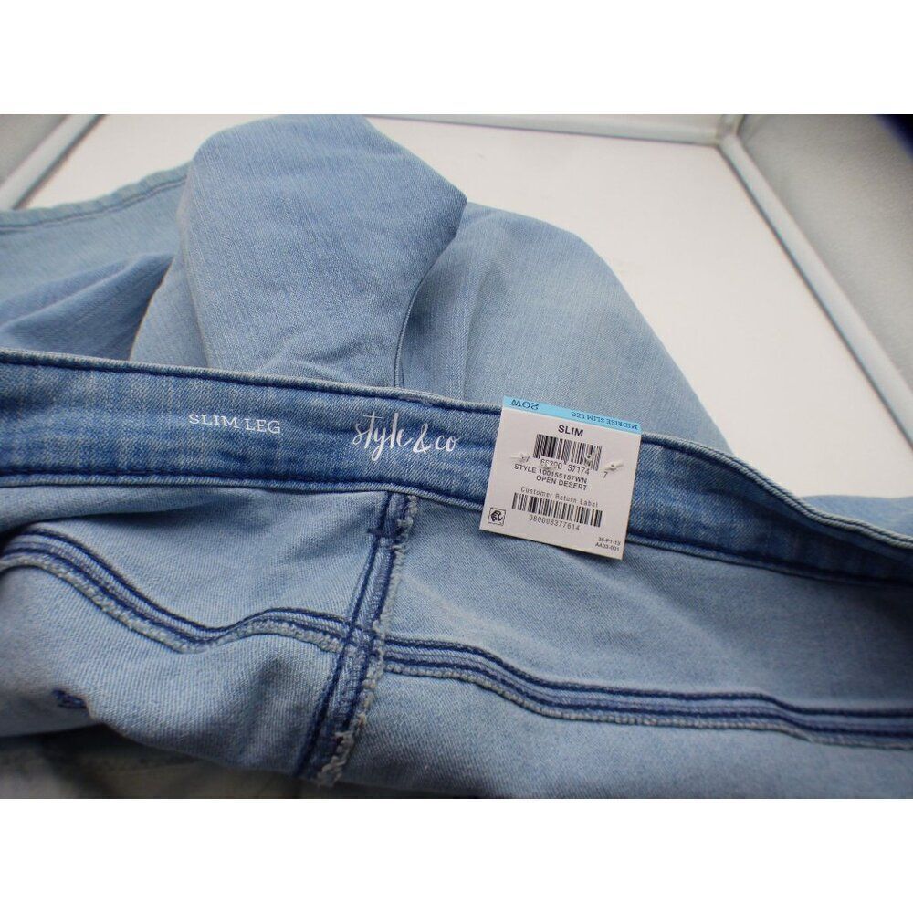 Style & Co Plus Size Mid-Rise Slim-Leg Jeans, Open Desert, Sz. 20W - Picture 8 of 14